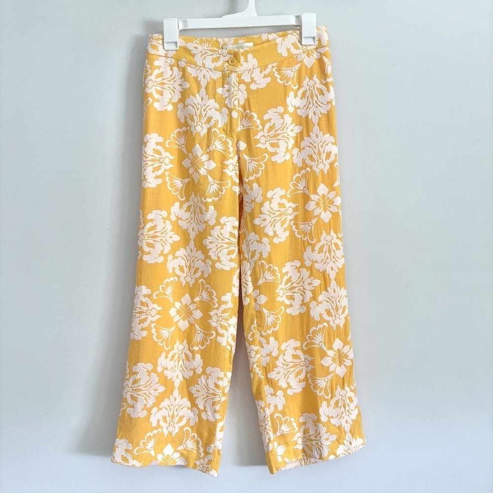 Mestiza Yellow Floral Cropped Pants